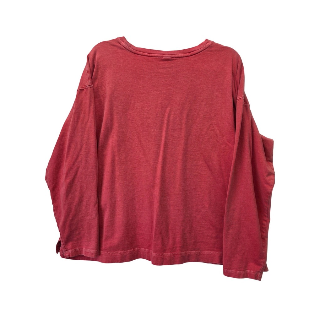 Old Navy Mens XL Human & Kind Graphic Long Sleeve T-Shirt Red Cotton Oversized - Picture 2 of 9